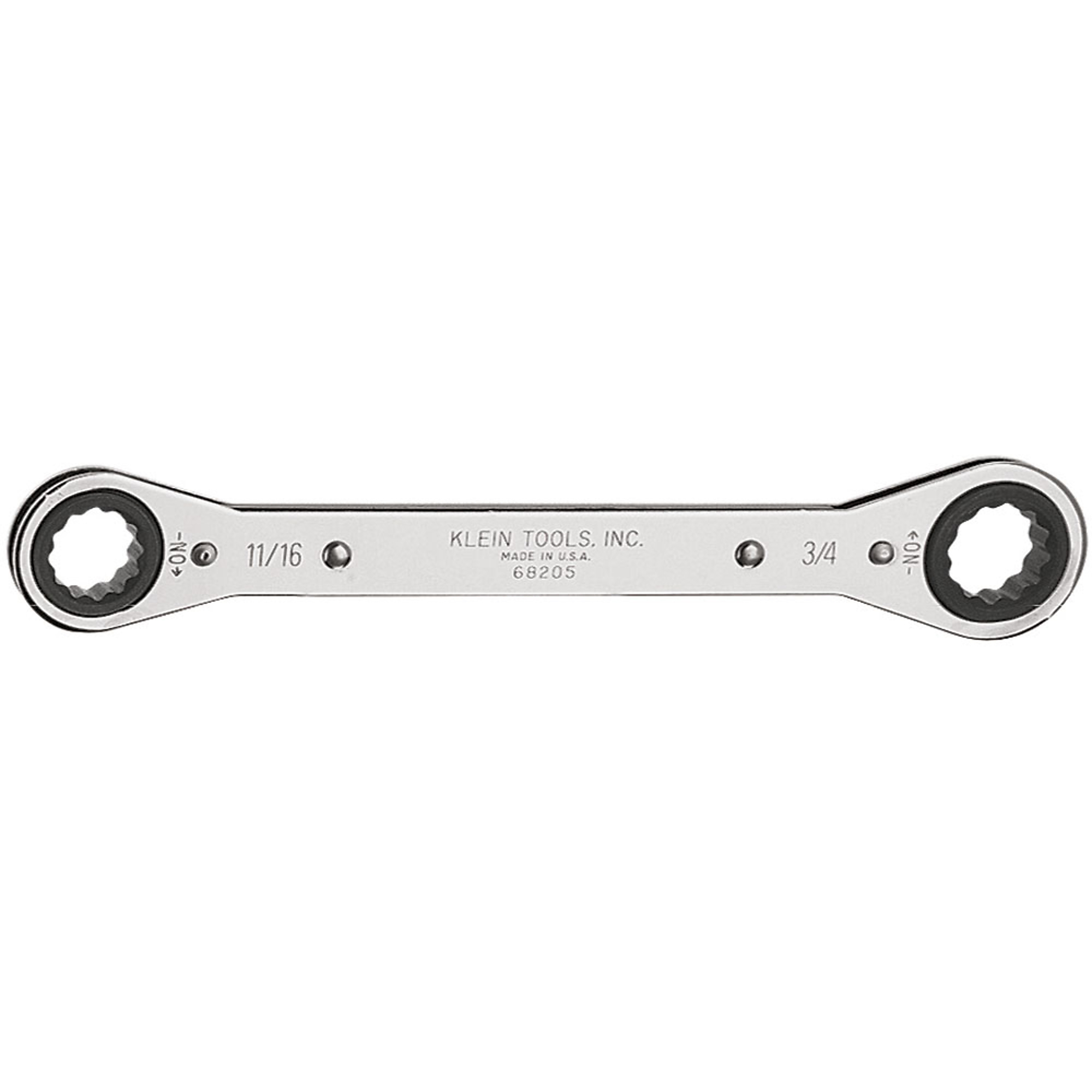 Klein Tools, Ratcheting Box Wrench 11/16 x 3/4in., Model# 68205